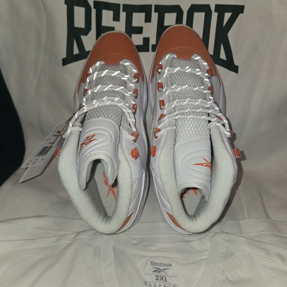 SOLD!!! Size 11.5 - Mens Reebok Allen Iverson Question Mid Orange Toe - Picture 8 of 9
